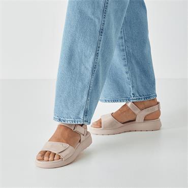 Tamaris Folla Double Velcro Strap Sandal - Light Gold